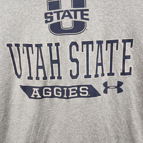 Grey under armor Long sleeve Utah State University pull over hoodie size medium - Picture 10 of 11